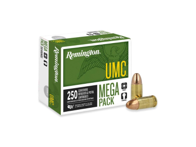 Remington UMC Centerfire Handgun Cartridges, Mega Pack, 9mm Luger, 250