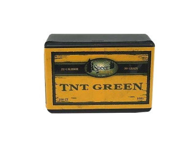 Speer TNT Green 22Cal 30gr Jacketed Hollow Point, 100