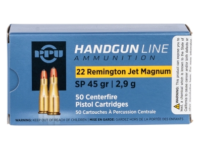 PPU Handgun, .22 Remington Jet, 50