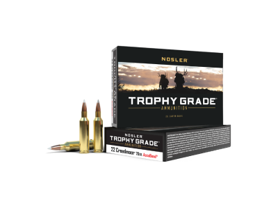 Nosler Trophy Grade Rifle Rounds, Brass, .22 Creedmoor, 20