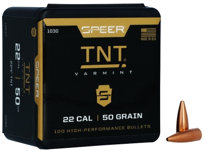 Speer TNT 22Cal 50gr Jacketed Hollow Point, 100