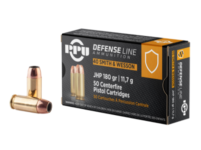 PPU PPD40 Defense Jacketed Hollow Point Ammo, .40 S&W, 50