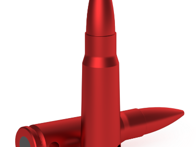 Birchwood  Duracap Training Rounds 7.62X39 Aluminum 4PK, Red, 7.62x39mm