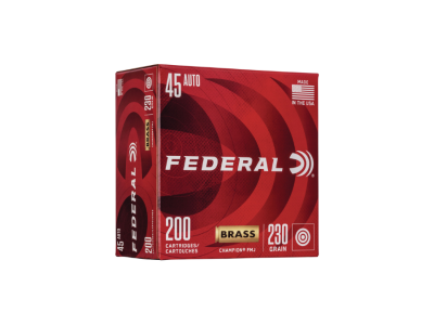 Federal Champion Training Centerfire Handgun Cartridges, .45 ACP, 200