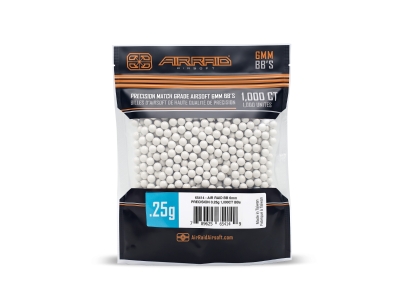 Air Raid 0.25g 6mm Precision Airsoft BBs  1,000ct, White, 1000