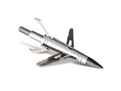 NAP Spitfire DoubleCross 4 Blade 100 Grain Broadheads 3 Pack, Mechanical, Black/Silver