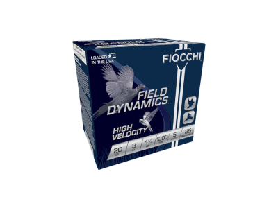 Fiocchi Field Dynamics High Velocity Shotshell Loads, 1 1/4 oz., 5 Shot Size, 20 Gauge, 25