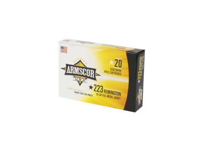 Armscor Centerfire Cartridges, Full Metal Jacket, .223 Remington, 20