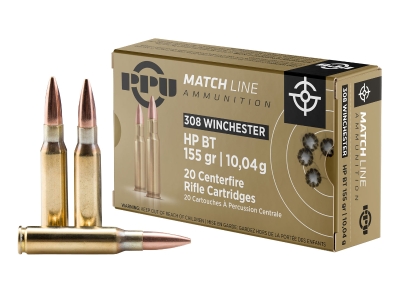 PPU Match 308Win Hollow Point Boat Tail, .308 Winchester, 20