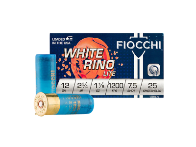 Fiocchi Exacta Target White Rino Lite Shotshell Loads, 12 Gauge, 25