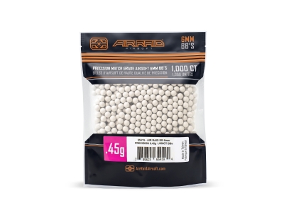 Air Raid 0.45g 6mm Precision Airsoft BBs  1,000ct, White, 1000