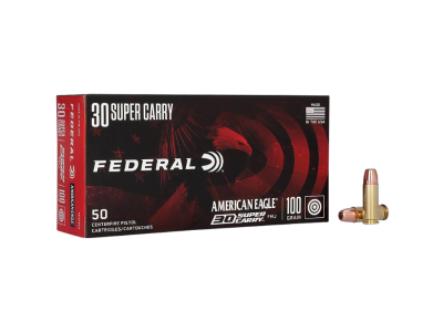 Federal American Eagle Centerfire Handgun Cartridges, .30 Super Carry, 50