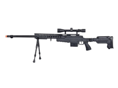 WellFire Bolt Action Airsoft Sniper Rifle w/ Scope & Bipod