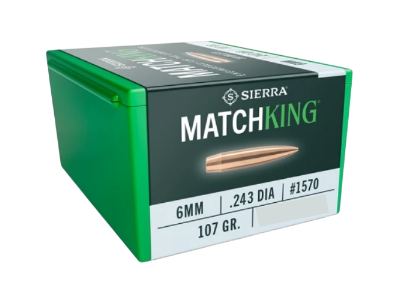 Sierra MatchKing Reloading Bullets, 6mm, 250