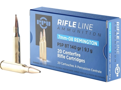 PPU Metric Rifle 7mm-08Rem Pointed Soft Point Boat Tail, 7mm-08 Remington, 20