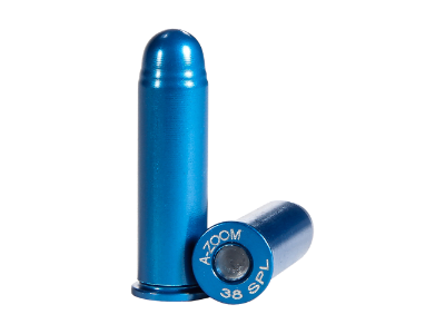 A-ZOOM Blue Revolver Snap Caps, .38 Special, 12