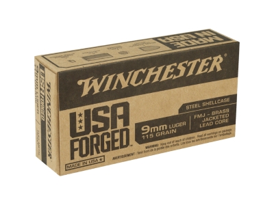 Winchester USA Forged Pistol Ammo, 9mm Luger, 50