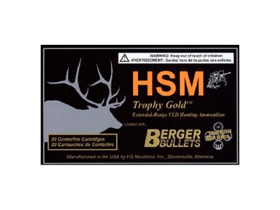 HSM Trophy Gold Extended Range 270 WSM 150 gr Berger Hunting VLD Match, .270 Winchester, 20