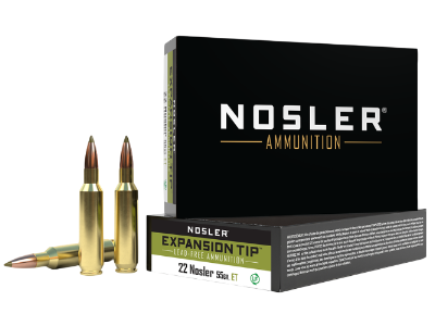 Nosler Expansion Tip Rifle Rounds, .22 Nosler, 20