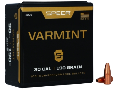 Speer Varmint 30Cal 130gr Jacketed Hollow Point, 100