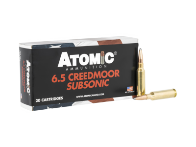 Atomic Ammunition Subsonic Rifle Cartridges, 6.5 Creedmoor, 20