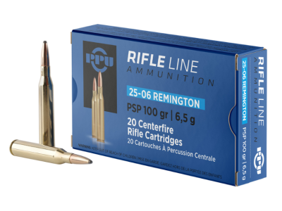 PPU PP2506P Standard Rifle Rem Ammo, .25-06 Remington, 20