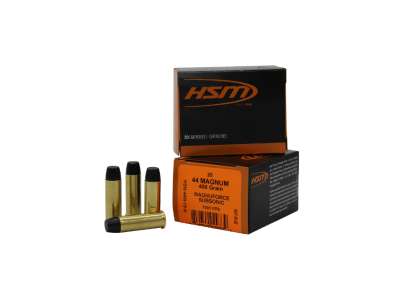 HSM Magnuforce Subsonic Handgun Rounds, Brass, .44 Magnum, 20