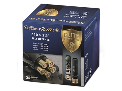 Sellier & Bellot Self Defense 410Gauge 2.50" 15 Firearm Ammunition 000Buck Shot, .410 bore, 25