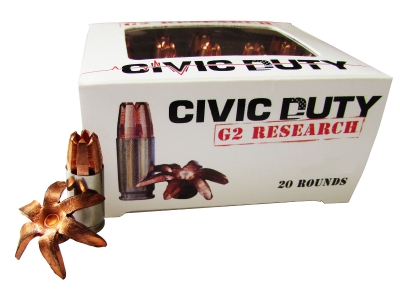 G2 Research Civic Duty 45 ACP 164 gr Copper Expansion Projectile, .45 ACP, 20