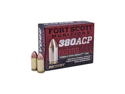 Fort Scott 380 ACP 95 Grain Centerfire Pistol Ammunition 20 Per Box, .380 ACP