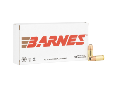 Barnes Centerfire Handgun Cartridges, 9mm Luger, 50