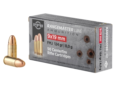 PPU  Rangemaster 9mmLuger Full Metal Jacket , 9mm Luger, 1000