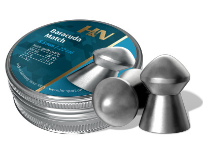 H&N Baracuda Match .22 Cal (5.51mm), 21.14 Grains, Round Nose, 200ct
