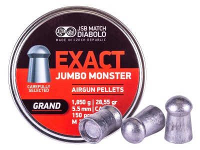 JSB Exact Jumbo Monster Grand .22 Cal, 28.55 Grains, Domed, 150ct