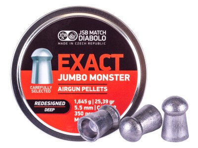 JSB Redesigned Exact Jumbo Monster Deep Skirt .22 Cal, 25.39Grains, Domed, 350ct