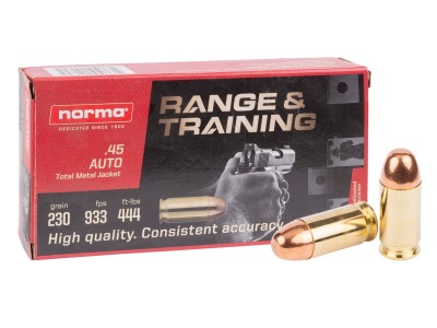 Norma .45 Auto Range and Training TMJ, 230gr, 50ct