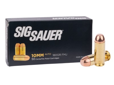 SIG Sauer 10mm Elite Ball FMJ, 180gr, 50ct