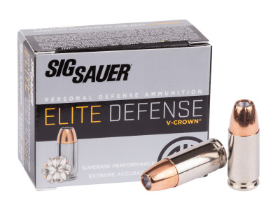 SIG Sauer 9mm Luger Elite V-Crown JHP, 124gr, 20ct