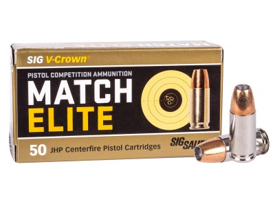 SIG Sauer 9mm Luger V-Crown Match Elite Competition JHP, 147gr, 50ct