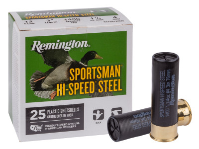 Remington 12GA Sportsman Hi-Speed Steel 3", 1 1/4oz, 4 Shot, 25ct
