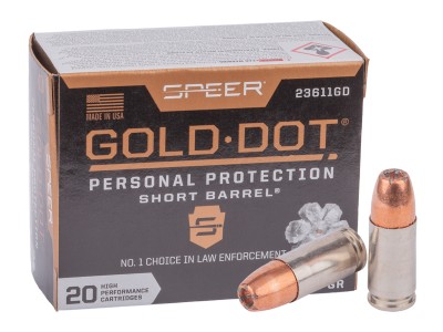 Speer 9mm Luger +P Gold Dot Handgun Personal Protection Short Barrel, 124gr, 20ct