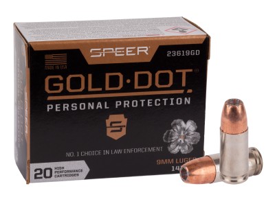 Speer 9mm Luger Gold Dot Handgun Personal Protection, 147gr, 20ct