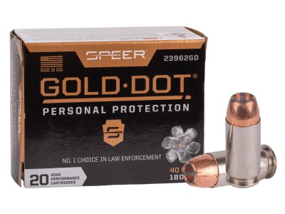 Speer .40 S&W Gold Dot Handgun Personal Protection, 180gr, 20ct