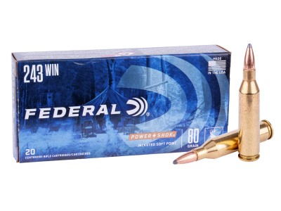 Federal .243 Winchester Power-Shok Rifle JSP, 80gr, 20ct