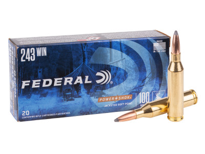 Federal .243 Winchester Power-Shok Rifle JSP, 100gr, 20ct