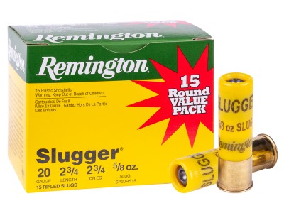 Remington 20GA Slugger Rifled Slug Hollow Point 5/8oz, 15ct