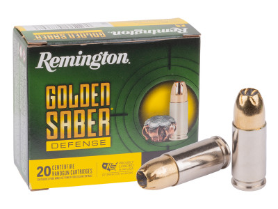 Remington 9mm Luger +P Golden Saber Defense BJHP, 124gr, 20ct