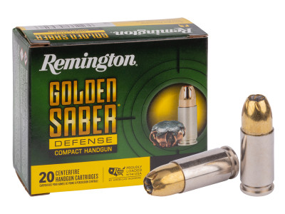 Remington 9mm Luger Golden Saber Defense Compact, 124gr, 20ct