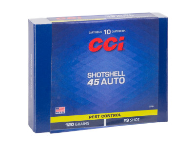 CCI .45 Auto Pest Control Shotshell, 9 Shot, 120gr, 10ct