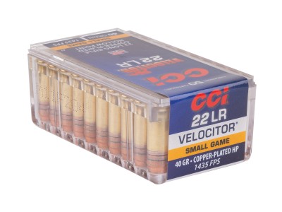 CCI .22 LR Velocitor Copper Plated HP, 40gr, 50ct